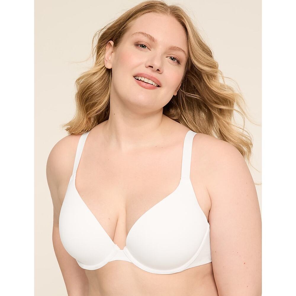 Cacique white cotton boost plunge bra NEW 40C